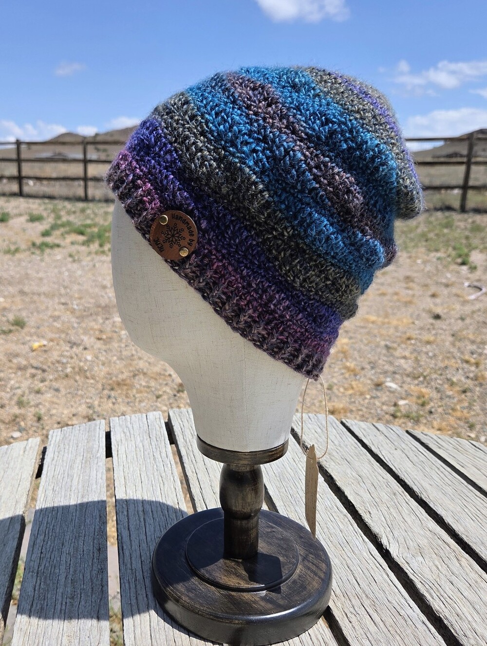 Artisan Handmade Crochet Lightweight Merino Wool Blend "Aurora Borealis" Beanie